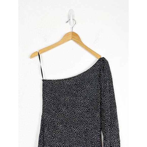Free People Blake One Shoulder Maxi Dress Size 4 Polka Dot Aline Cocktail - Picture 4 of 13